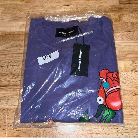 NEW Men’s Homme + Femme Roses Heavyweight Tee T-Shirt 3XL XXXL NWT *Made in USA* - Picture 9 of 10